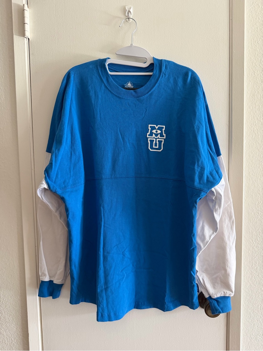 Blue Layered-Look Men Long Sleeve Top with MU Logo